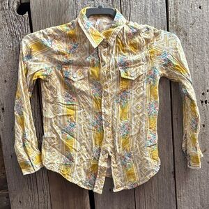Roper Yellow Floral Kids Blouse s (6-6x)